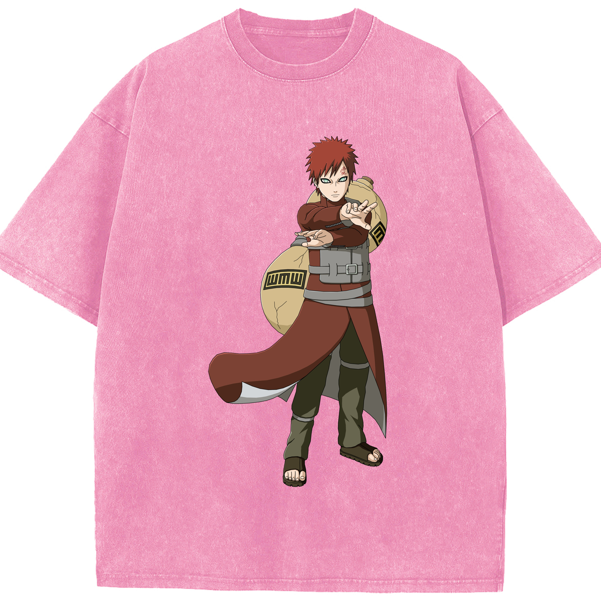 （画像用） NARUTO -ナルト- ガアラ Gaara 綿100% ヴィンテージ風 半袖Tシャツ（フロントプリント）